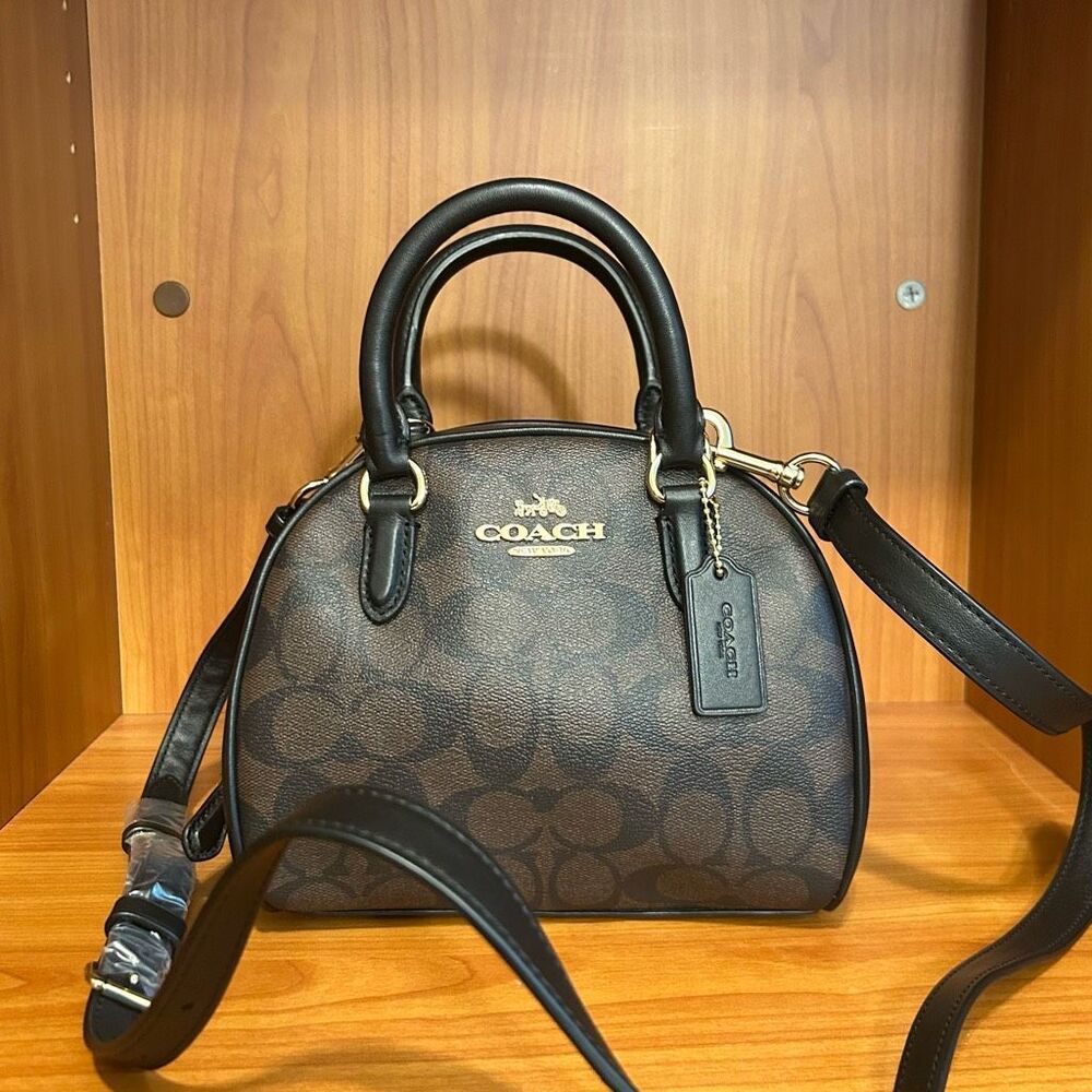 NWT Coach Signature Dome Crossbody Bag Brown